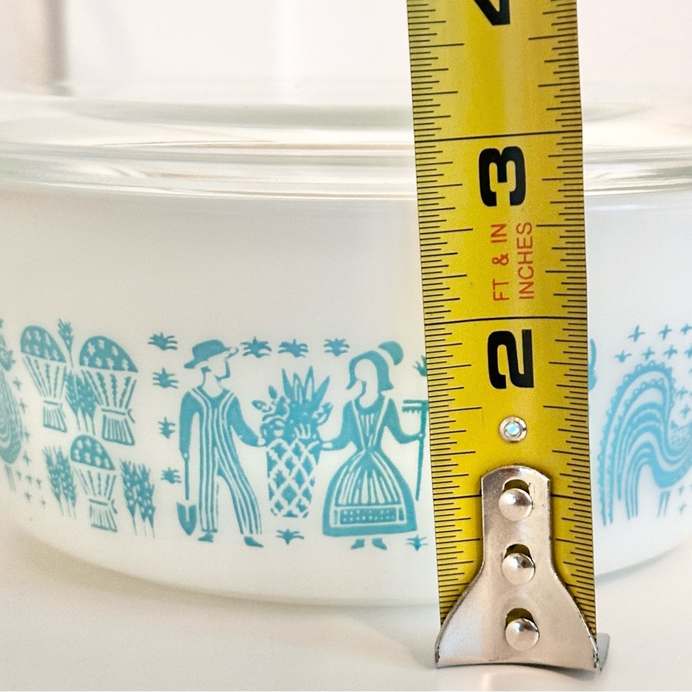 Pyrex Amish Butterprint 472 Casserole Dish Vintage White Blue 1.5 Pint Lid READ - Picture 14 of 14